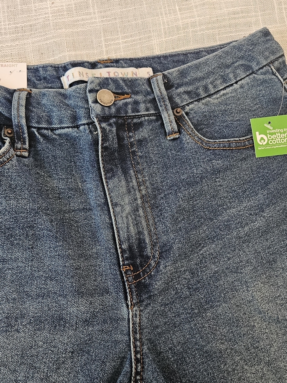 ​Tinseltown Hi Rise Slim Straight Jeans Size 5 / 27 Dark Wash Blue Denim NWT - Picture 12 of 16